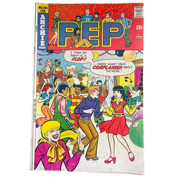Vintage Pep Archie Comics #298 February 1975 Vintage Comic Book Boarded Bagged - Picture 1 of 6